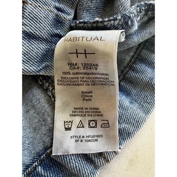 Habitual Mini Overall Denim Dress Size S - Picture 3 of 4